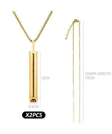 Stress-Reducing Breathing Necklace Set - Anxiety Relief Jewelry for Women | Gold & Black - Buy Online on GoSupps.com