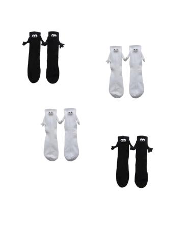 Hand Holding Socks Funny Magnetic Suction 3d Doll Couple Socks Unisex Funny Couple Holding Hands Sock for Couple One Size 4 Pcs