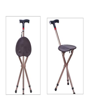 Smart Walking Stick Folding Height Adjustable Telescopic Cane Stool with Seat LED Radio and Alarm System Crutch Chargeable for Men and Women Elderly Surprise Gift