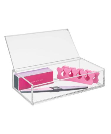 MDesign cosmetics organizer - large cosmetics storage box with lid - the perfect make -up storage for nail polish powder etc. - transparently transparently transparently transparently transparently transparently transparently