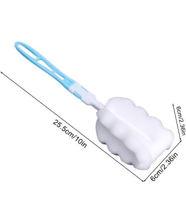 Soft Bottle Brush - Cup Sponge Cleaning Brush | 360 Rotatable Sponge Bottle Dish Brush With Handle Bottle Washer Brush Set Head Soft Bottle Brush For Tumblers Wine Glass & Bottle - Buy Online on GoSupps.com