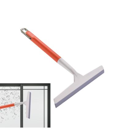 Frifer Window Scrubber - Glass Shower Scrubber - Portable Household Cleaning Tools Window Squeegee Cleaning Squeegee for Shower Doors Tiles Bathroom Orange