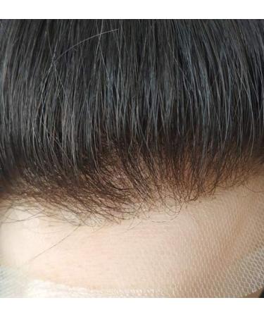 Hairnotion French Tip Human Hair Replacement System for Men | PU Back Toupet Black #1B | Real Hair Parts (5x7) - Buy Online on GoSupps.com