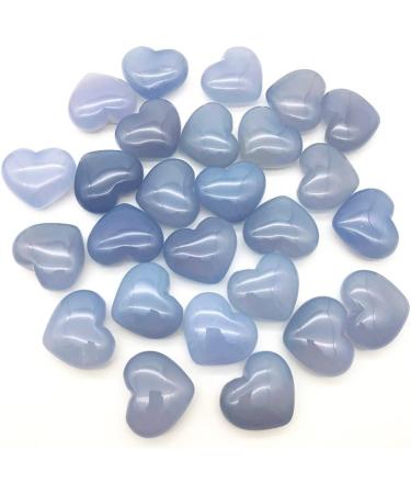 Saturey 1 Pack Natural Large Blue Chalcedony Heart Crystal Gem Meditation Treatment Suitable for Home - Buy Online on GoSupps.com