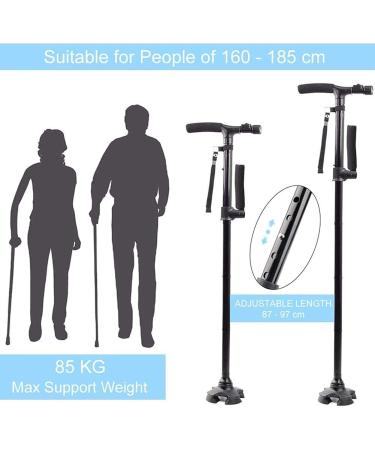 Walking Sticks Foldable for Men & Women Height Adjustable Free Standing Cane with LED Guide Light Heavy Duty Cane for Seniors & Adults Surprise Gift - Buy Online on GoSupps.com
