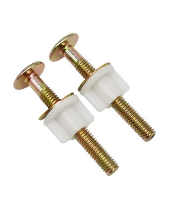 2 Pack Universal Toilet Seat Bolts Screws Set Heavy Duty Toilet Seat Hinge Bolts with Plastic Nuts and Metal Washers Replacement Parts for Top Mount Toilet Seat Hinges