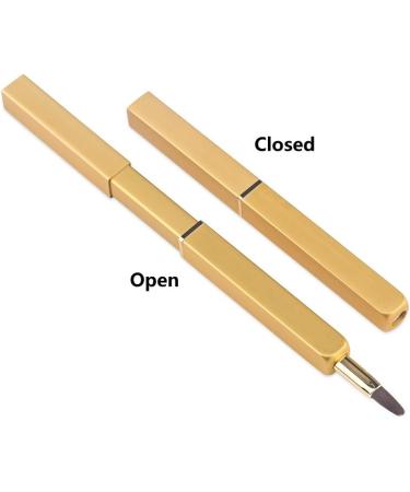 Exquisite Professional Lip Brush Applicators-Retractable Lipstick Brushes- Lipstick Gloss Makeup Brush Tool For Women and Girls (Gold) - Buy Online on GoSupps.com
