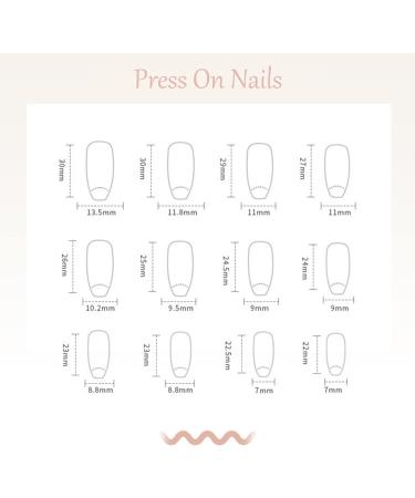 Luvadeyo 24 PCs Coffin Press on Nails - Long Acrylic Gradient Fake Nails for Women & Girls - Full Cover Cold & White Design - Buy Online on GoSupps.com