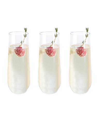 MR.FOAM 9oz Plastic Champagne Flutes, 12 Pack Stemless Disposable Toasting Glasses,Shatterproof Crystal Clear Plastic Champagne Glasses Cocktail Cups Ideal for Wedding and Shower Party Supplies
