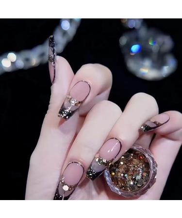 Temperament Enhancement Nail Patch New Luxury and Advanced Feeling Full Score Double French Wearable Manicure (10-Piece Package) which is Friendly to Black Skin and Yellow Skin and White. (Size : Small - Buy Online on GoSupps.com