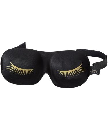 Buy CC Home Furnishings 7.75" Gold Eyelashes Black Unisex Adjustable Sleep Mask | International Shipping Available - Buy Online on GoSupps.com