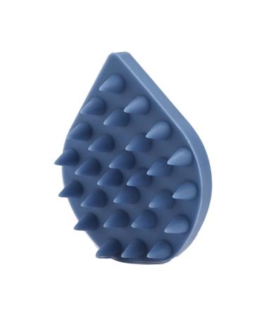 Healeved Silicone Shampoo Comb Clean Shampoo Silicone Scrubbers Massagers 1pc Silicone Scalp Brush Baby Shower Brush Silicone Body Scrubber Bathroom Brush Silicone Bath Brush Body 8.7X6.8X2.5CM Dark Blue