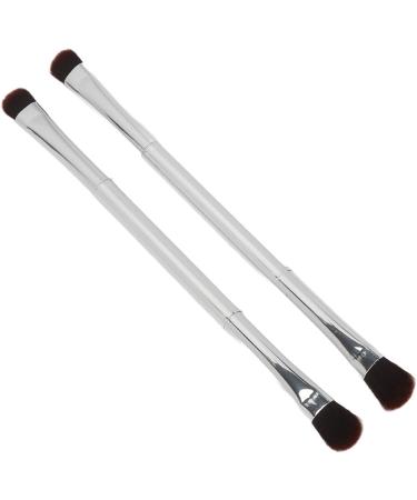 Soft Hair Eyeshadow Brush Set Silver Double Ended Makeup Brush for Women Precise Application with Supple Fiber Hair Convenient for Home and Stage Makeup - Buy Online on GoSupps.com