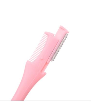 Lurrose Eyebrow Razor & Shaver with Heart Mirror - Eyebrow Trimmer & Eyelash Comb for Women (Pink) | International Shipping Available - Buy Online on GoSupps.com
