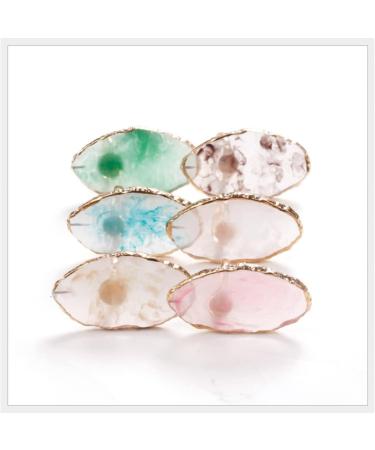nail art palettes Nail Art Finger Ring Palette Polish Holder Color Mixing Plates Manicure Tools White - Buy Online on GoSupps.com