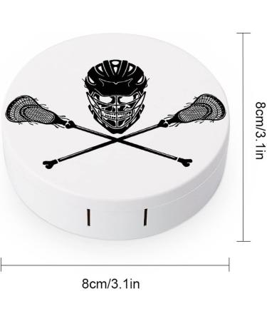 Black Lacrosse Round Case For Contact Lens Kit Storage Box with Mirror Printed - Buy Online on GoSupps.com
