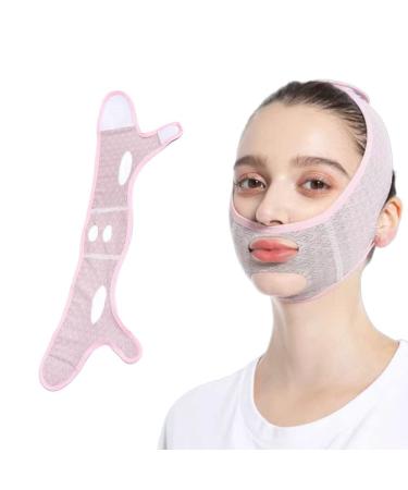 Beauty face Sculpting Sleep mask - Reusable V Line Lifting Mask  Double Chin Reducer  V Shaped Slimming Face Mask for Face and Chin Line (Pink)