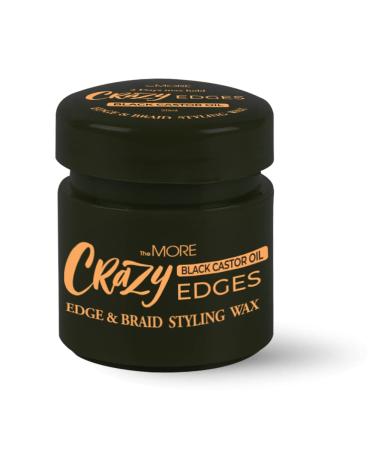 The MORE Crazy Edges Wax 2Days Max Hold  Edge and Braid Styling Wax (Black Caster Oil  0.68 fl oz)
