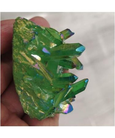 Stone Crafts Angel Aura Quartz Crystal Cluster Natural Green Titanium Coating Quartz Cluster Electroplating Stone Flower ZJGIDTEM (Size : 1pcs) - Buy Online on GoSupps.com