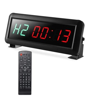Pellor Fitness Timer 1.5 inch digital display Intervall Timer Multifunctional Workout Gym Timer Wall Watch With IR Public Service For CrossFit Tabata Emom MMA