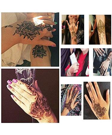 XMASIR 16 Sheets Reusable Henna Tattoo Stencils Set - Indian Arabian Temporary Body Art Kit - Buy Online on GoSupps.com