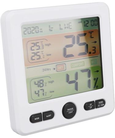 Indoor Thermometer with Accurate Humidity Measurement - Perfect for Bedroom - White Color - Buy Online on GoSupps.com