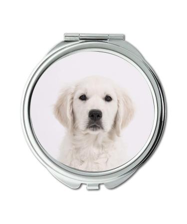 Mirror Compact Mirror Dog Golden Retriever Puppy Purebred Dog Cute Pet01 Pocket Mirror portable mirror