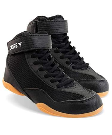 Core Wrestling Shoes  High Traction Wrestling Shoes for Men, Women, Youth & Kids - Durable Shoes for Wrestling, Boxing, Weightlifting & Bodybuilding  Combat Sports Footwear, Lightweight Gym Shoes Black 9 Women/7.5 Men