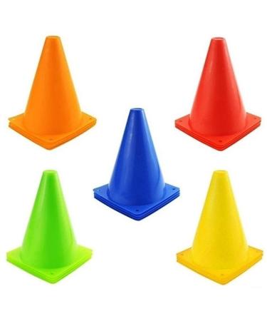 YOQXHY Soccer Cones (25 Pack,7 Inch) Agility Training Sports Cone Plastic with Carry Bag for Kids Football Basketball Drills Field Markers, 5 Colors