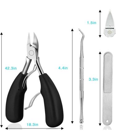 TUSNAKE Toe Nail Clipper Precision Toenail Clipper Tool Heavy Duty Soft Grip Toenail Clipper Manicure Set Nail Clippers Kit for Thick Precision Pedicure Paronychia - Buy Online on GoSupps.com
