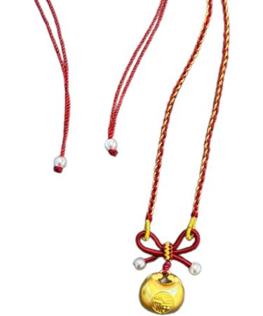 Oralgo Sweet Fuzi Trailer Necklace | Elegant Loop Charm Jewelry for Women | Trendy Collarbone Chain & New Year's Gift in Red - Buy Online on GoSupps.com