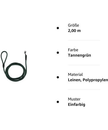Durable Rope Dog Leash with Hand Loop - 2.00m Fir Green | 27 Colors & 7 Lengths Available | International Shipping - Buy Online on GoSupps.com