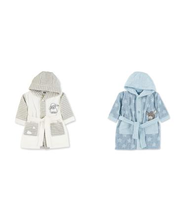Sterntaler Unisex Baby Hooded Bathrobe Sheep Stanley 92 Bundle with Unisex Baby Hat Bathrobe 86-92