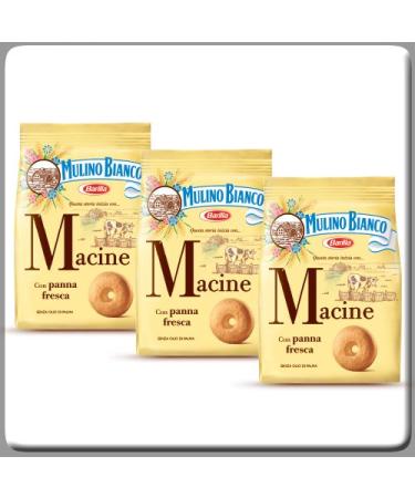 Mulino Bianco: "Macine" Shortbread cookies Cream - 12.3 Oz (350g) Pack of 3  Italian Import