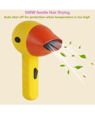 800W Hair Dryer Yellow Mini Hair Dryers for Kids Low Noise Lightweight Blow Dryer Creative Portable Compact Hairdryer with 360 Rotatable Nozzle for Women Childrens Girls Home and Travel - Buy Online on GoSupps.com