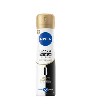 Nivea Black & White Invisible Silky Smooth 48H Anti-Perspirant Spray 150ml 5.07 Fl Oz (Pack of 1)