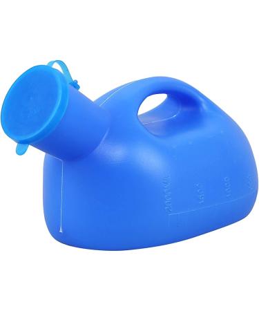 Urinals for Men - 2000mL Thick Plastic Mens Bedpan Bottle with Lid - Travel Urine Collection ContainersMale Portable Pee Bottles - Happy - Buy Online on GoSupps.com