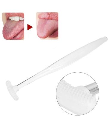 Silicone Portable Tongue Brush Cleaner - Ergonomic Oral Care Tool for Fresh Breath | White Transparent Design - Buy Online on GoSupps.com