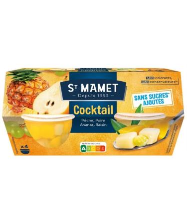 Savourez les cups cocktail de fruits ST MAMET dessert fruit pratique en portions de 113 g- Lot De 4