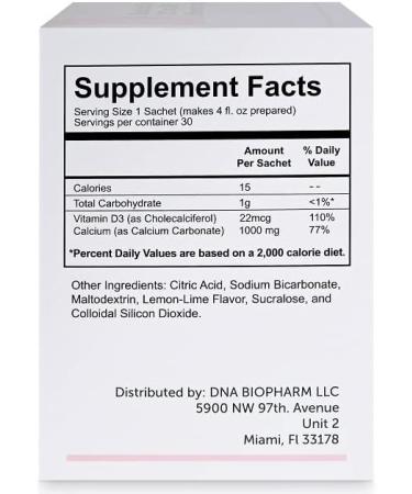 Calcium & Vitamin D3 1000mg/880 IU Effervescent Granules | DNA Supplement - Buy Online on GoSupps.com