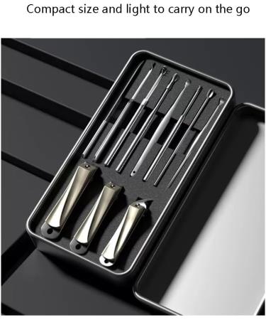 Nail Scissors Manicure Set Nail Clippers Tools Household Ear Spoon Nail Cutters Kit for Manicure Tools for Everyday use Toenail Clippers Black - Buy Online on GoSupps.com