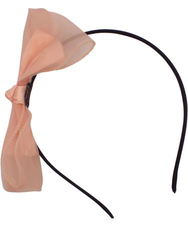 Topkids Accessories Thin Fabric Bow Alice Band Headband for Women & Girls Cute Girls Hair Accessories Pretty Coloured Bows on Head Band Hair Bands for Kids & Adults Bow Headbands (Peach) - Buy Online on GoSupps.com