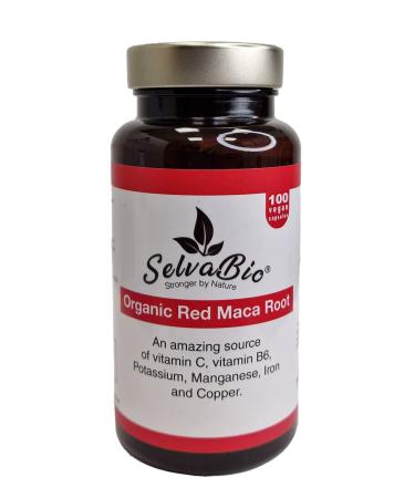 Red Maca Root Capsules Organic Certified a Great hormonal stabilizer Ideal for Women 100 Units of 500mg from Peru Suitable for Vegans. by SelvaBio. (Red Maca Root)