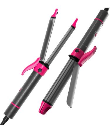 Lescolton 2 in 1 Curling Iron - Travel Hair Straightener & Curl Wand - Fast Heating Dual Voltage 1 Inch Barrel - Perfect for Girls & Women (Purple - Buy Online on GoSupps.com