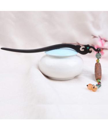 Wooden Hair Sticks - Retro Asian Hair Forks & Distressed Bodhi Pearls | Ethnic Jewelry Accessories for Long Hair - Buy Online on GoSupps.com