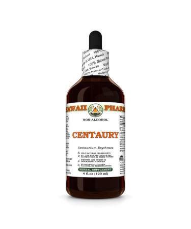 Centaury (Centaurium Erythraea) Dry Herb Glycerite Made in Hawaii Organic Raw Materials All Natural Vegan Lab Tested Alcohol-Free Liquid Extract - 4 fl.oz 4 Fl Oz (Pack of 1)