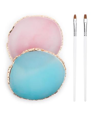 Deciniee nail art palette 2 pieces of art resin-nail mix palette and 2 nail pencils nail polish holder nail art painting manicure tools nail art display cosmetic mix tools