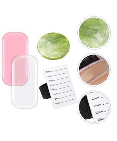 Eyelash Grafting Pad Set - 4pcs Silicone Lash Tray Holder for Extensions | Jade Stone Hand Plate Kit - Buy Online on GoSupps.com