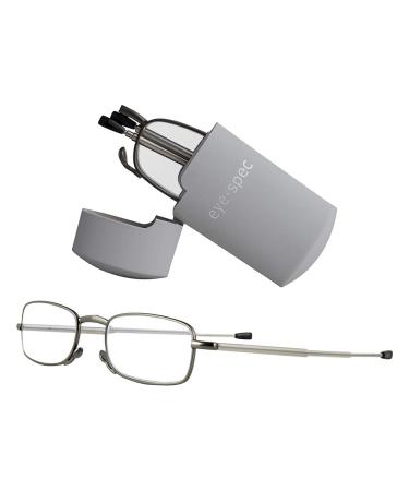eye-spec Foldable reading glasses with mini case | High-quality design in 8 colors and 9 prescription strengths - Eye-Tech by +1.75 Gray