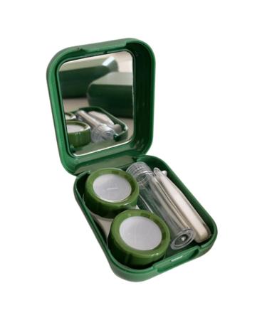 SOLUSTRE 1 Set Contact Lens Case Mirror Foil Makeup Mirror Case Frosted Miss Plastic